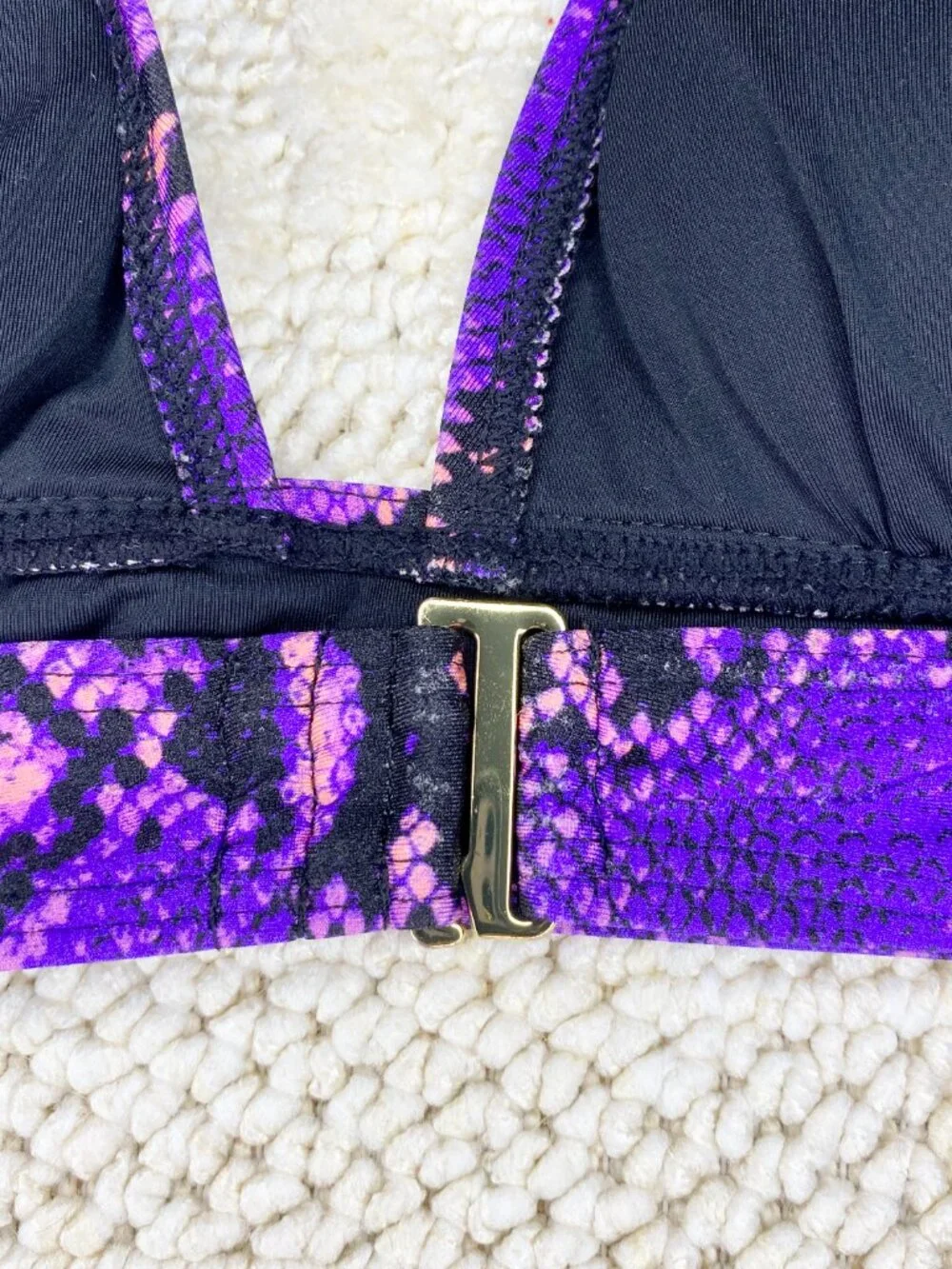 New Look Purple Snake Print Bikini Set – Size XS